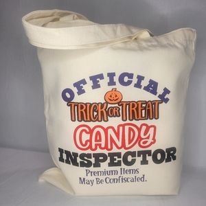 Custom made canvas Halloween trick or treat tote bag